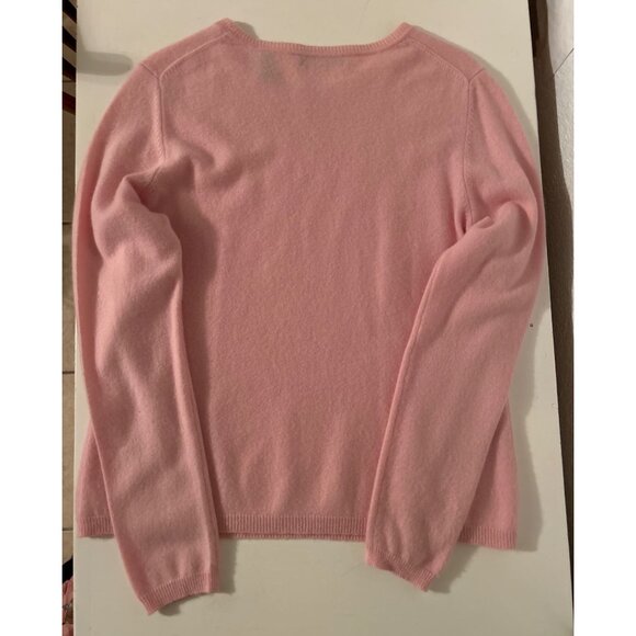 Valerie Stevens Women Pink 2-Ply Cashmere Sweater Size L - Picture 2 of 5